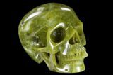 Realistic, Polished Jade (Nephrite) Skull #116489-2